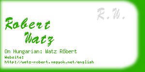 robert watz business card